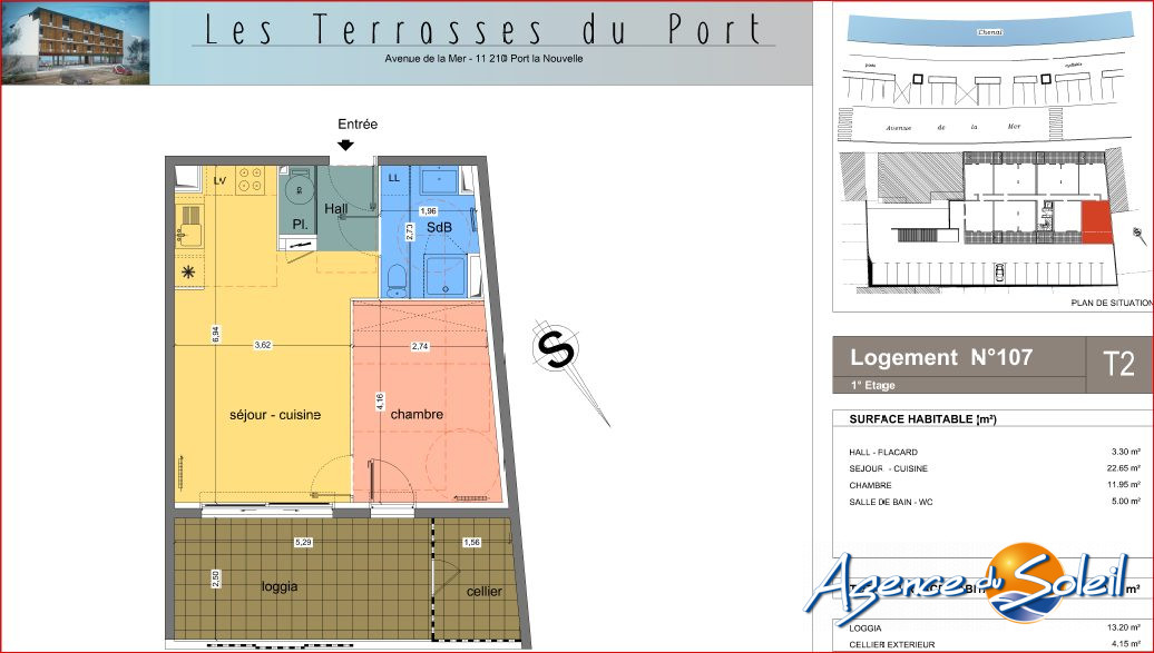 Salle de bain - Appartement Port-la-Nouvelle (Réf. 05-3453-AGENCEDUSOLEIL)