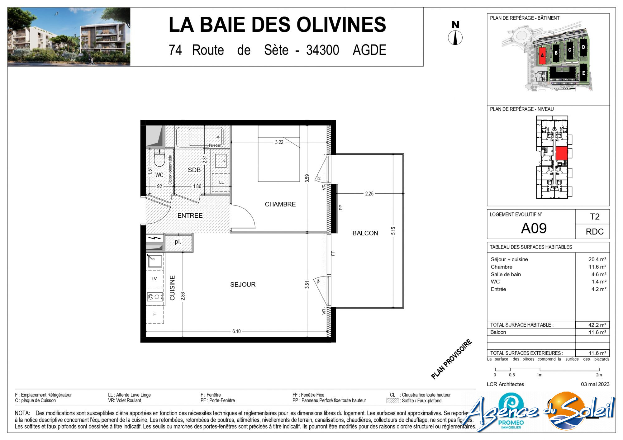 Photo de À louer – T2 neuf de 42,20 m² avec balcon et parking – Secteur Cap d'Agde