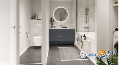 Salle de bain - Appartement Perpignan (Réf. 21-8460-NR-B23-AGENCEDUSOLEIL)